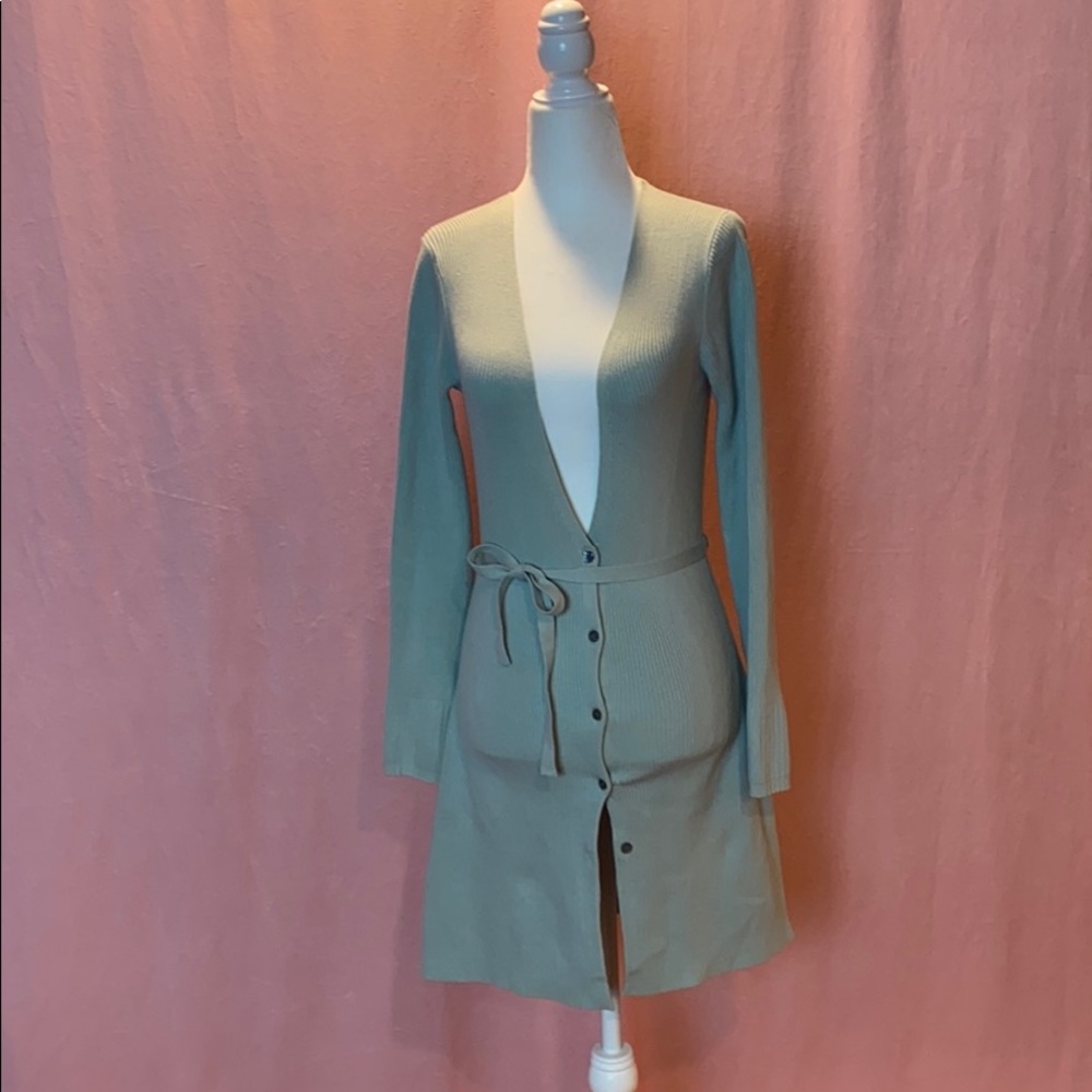 J. Crew button up cardigan w belt in mint green
